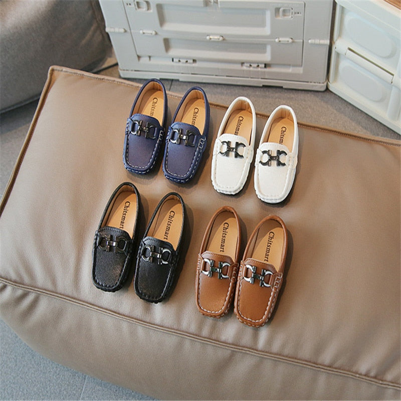 Loafers Boys Children's Moccasin Leather Low-top Shoes