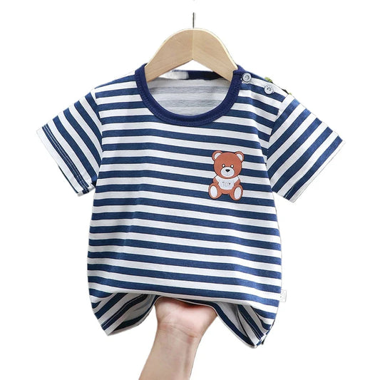 Estevan New Arrival Striped Short Sleeve Tees - GuGuTon baby store - Baby Fashion - Toddlers Outfits - Babies Outfits - Toddler Clothes - Kids Clothing - Newborn Clothes - Newborn Wear - Kids Wear - Trending Clothes - Trending Outfits - Fall Fashion - Winter Fashion - Girls Clothes - Boys Clothes - Babies Wear - Kids Accessories - KidsWear - Summer Clothes - Summer Fashion - Summer Trend - Falls Sweaters - Tops - Bottom - Jeans - Blouse - Dresses - Newborn Dresses - Toys