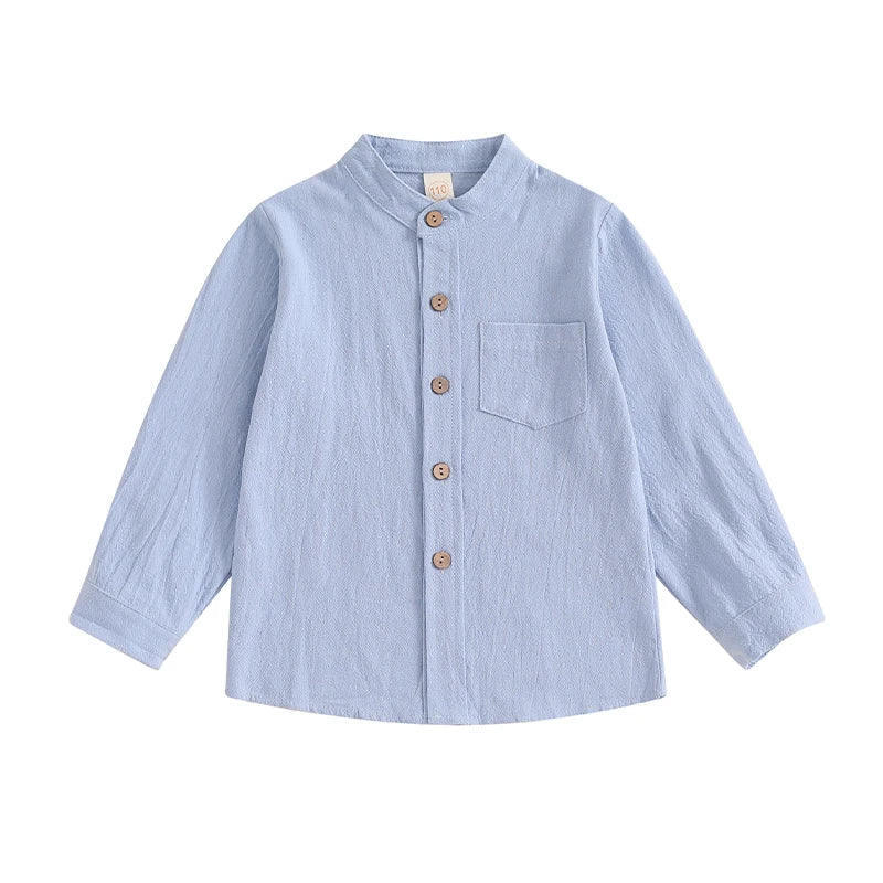 Luis Solid Color Long Sleeve Shirt