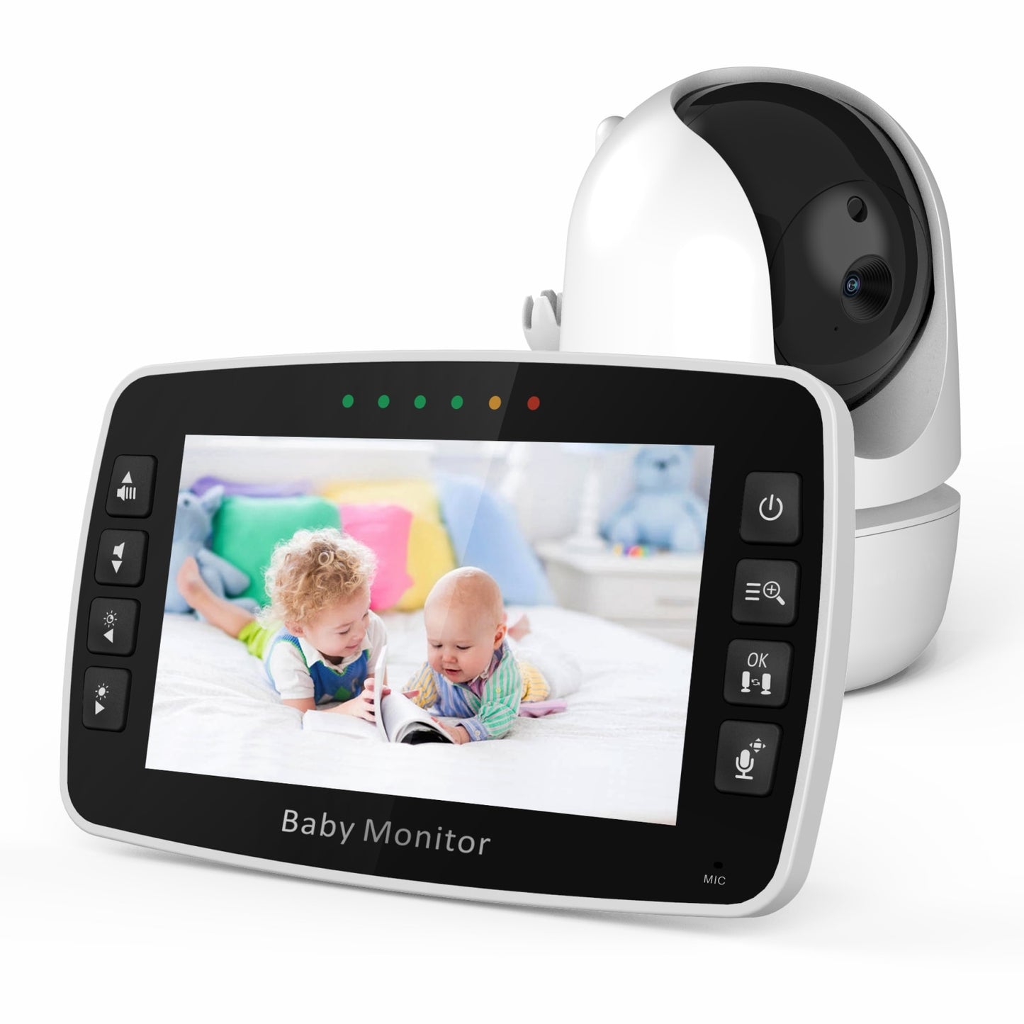 Baby Monitor 4.3 Inch Wireless With PTZ Camera High Security Night Vision - GuGuTon