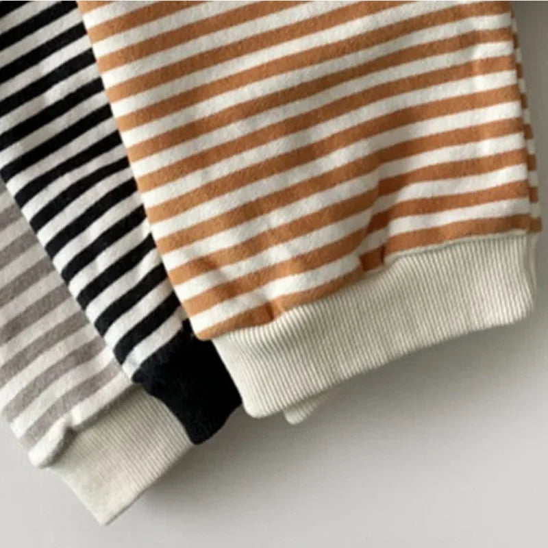Kiba Cotton Stripes High Neck Sweater
