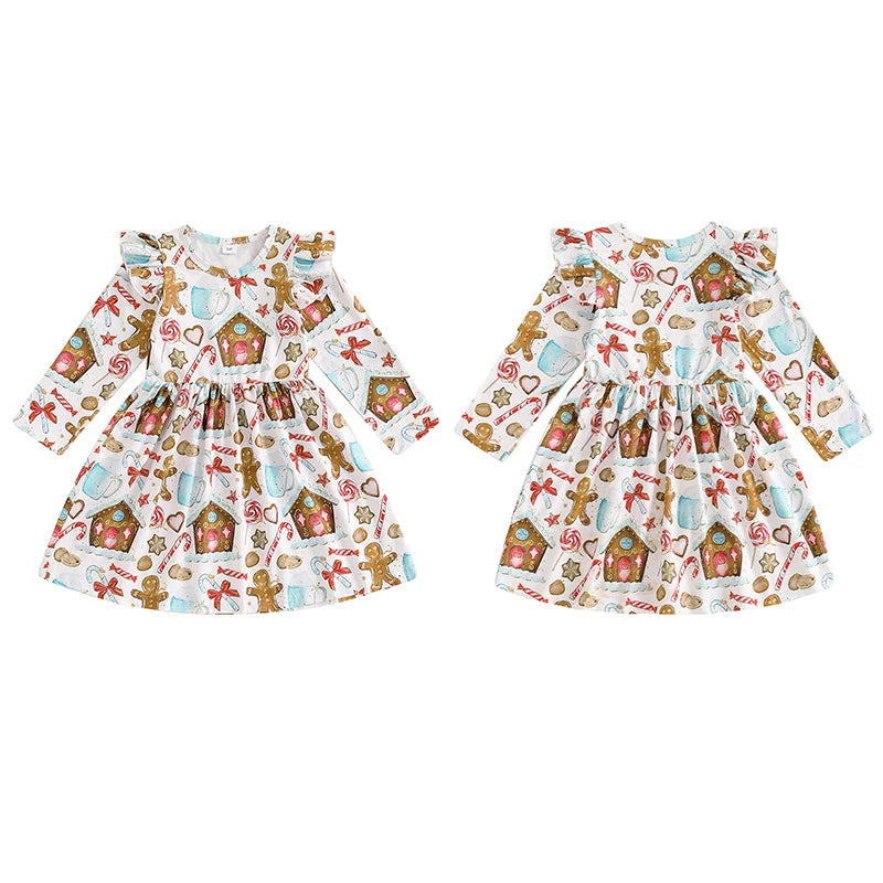 Lioraitiin Kids Girl A-Line Christmas Dress for Toddlers