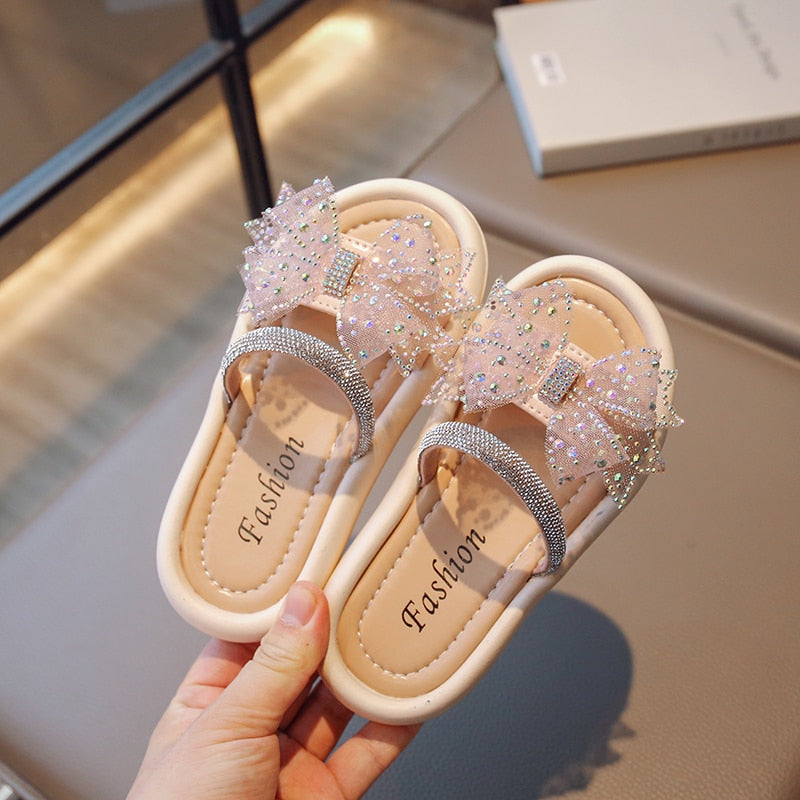 Toddler Girls Bow Rhinestones Cute Sandals