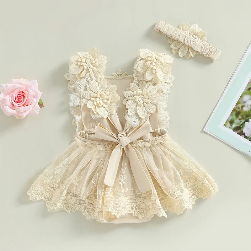 Camila Summer Baby Girls Sleeveless Floral Casual Clothes