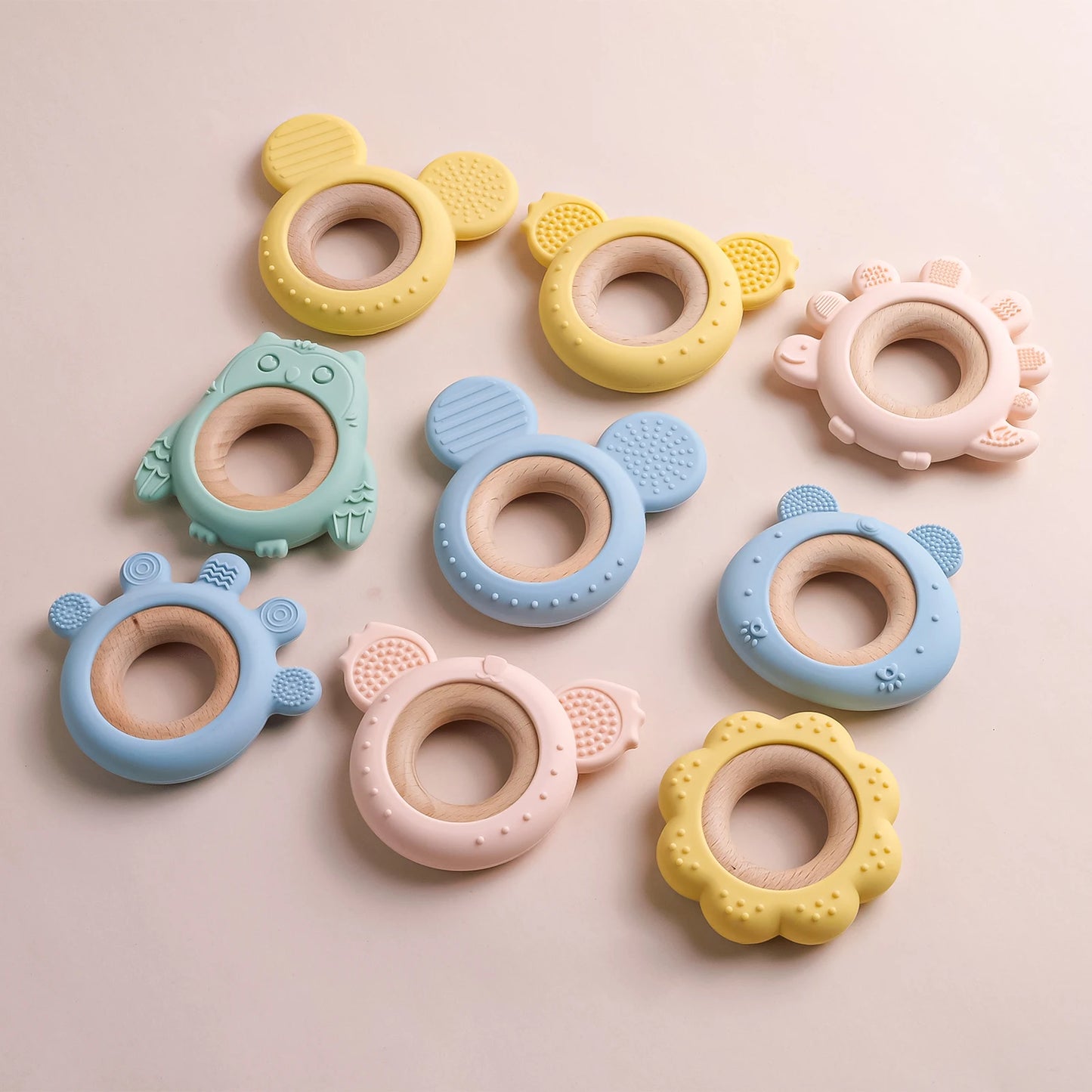 1PCS Silicone Teether Baby Cartoon Frog Deer Teething Toys Necklace Pendant