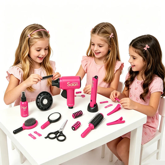 Kids Hair Salon Styling Kit Pretend Play Toys,Beauty Salon Playset for Toddler Girls 3+