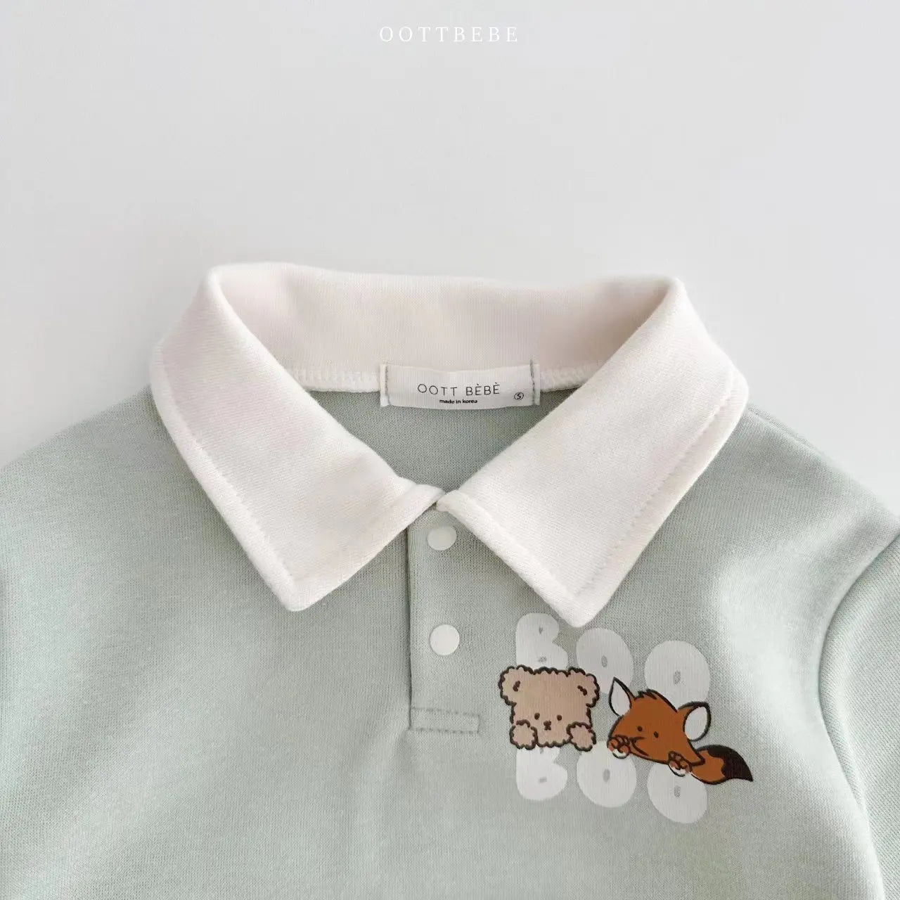 Geral Baby Boys Long Sleeve Romper Turn-Down Collar