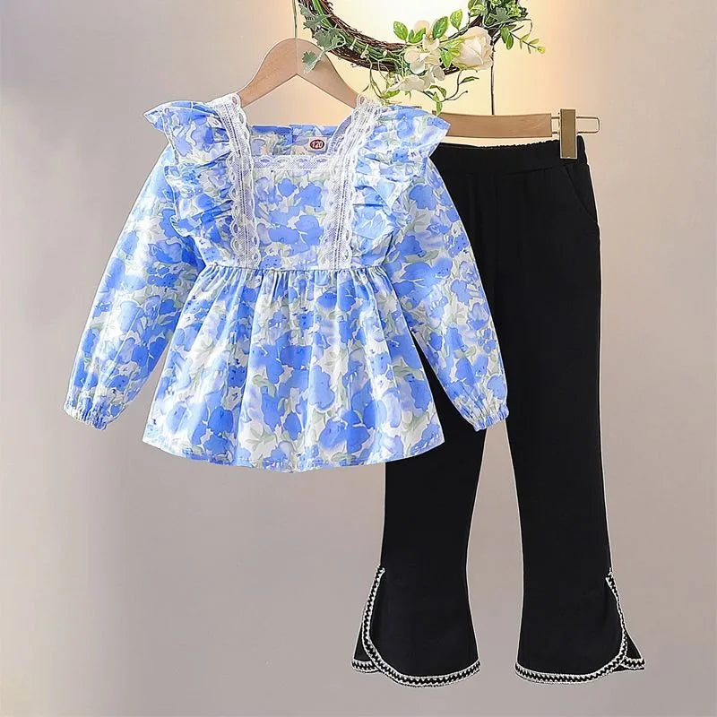 Marianely Floral Print Long Sleeve Shirt Top