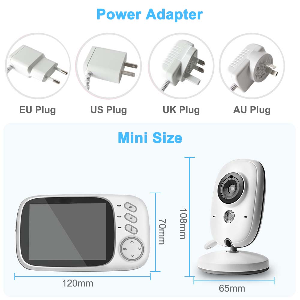 Video Baby Monitor 2.4G Two Way Audio Night Vision Video Surveillance - GuGuTon