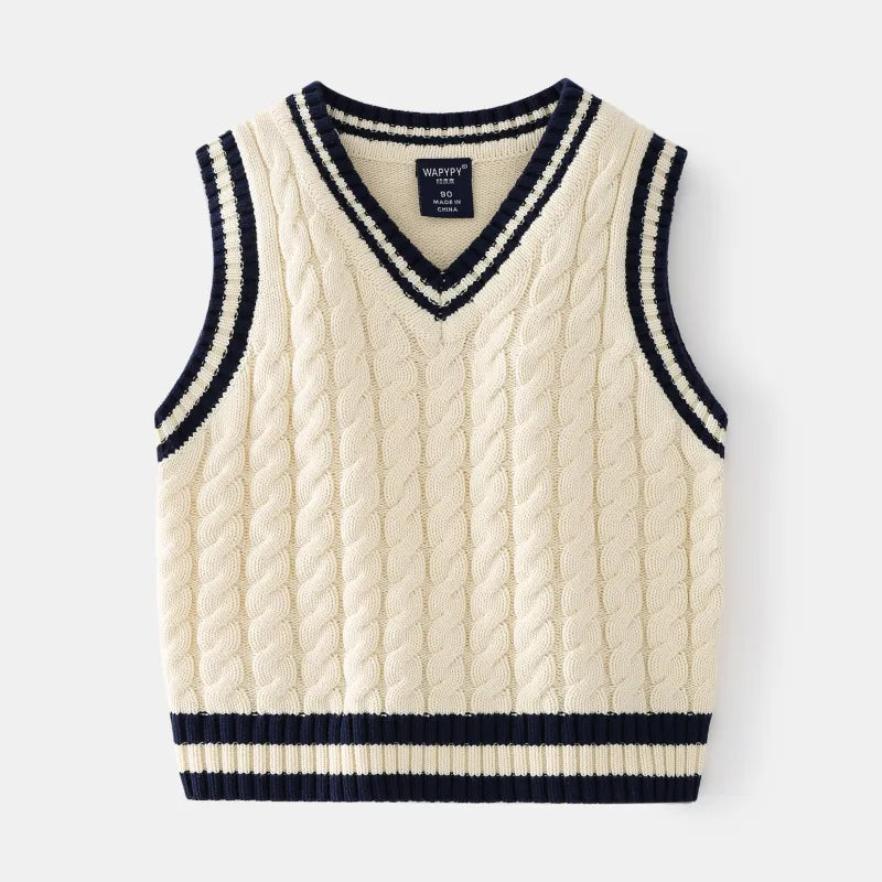 Sweater Children Sleeveless Vest Boys Knit Elegant Clothes