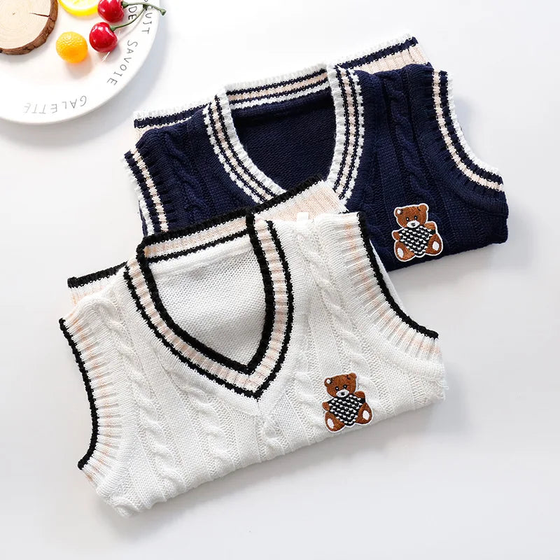 Carlos Knit Vest Thick Sleeveless Sweater - GuGuTon baby store - Baby Fashion - Toddlers Outfits - Babies Outfits - Toddler Clothes - Kids Clothing - Newborn Clothes - Newborn Wear - Kids Wear - Trending Clothes - Trending Outfits - Fall Fashion - Winter Fashion - Girls Clothes - Boys Clothes - Babies Wear - Kids Accessories - KidsWear - Summer Clothes - Summer Fashion - Summer Trend - Falls Sweaters - Tops - Bottom - Jeans - Blouse - Dresses - Newborn Dresses - Toys