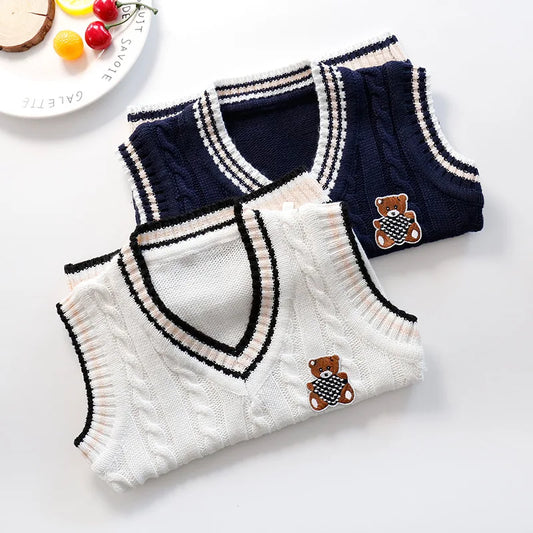 Carlos Knit Vest Thick Sleeveless Sweater - GuGuTon baby store - Baby Fashion - Toddlers Outfits - Babies Outfits - Toddler Clothes - Kids Clothing - Newborn Clothes - Newborn Wear - Kids Wear - Trending Clothes - Trending Outfits - Fall Fashion - Winter Fashion - Girls Clothes - Boys Clothes - Babies Wear - Kids Accessories - KidsWear - Summer Clothes - Summer Fashion - Summer Trend - Falls Sweaters - Tops - Bottom - Jeans - Blouse - Dresses - Newborn Dresses - Toys