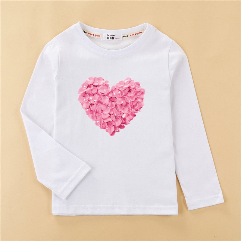 Argelia girls Long Sleeve Tops Heart Shaped Party