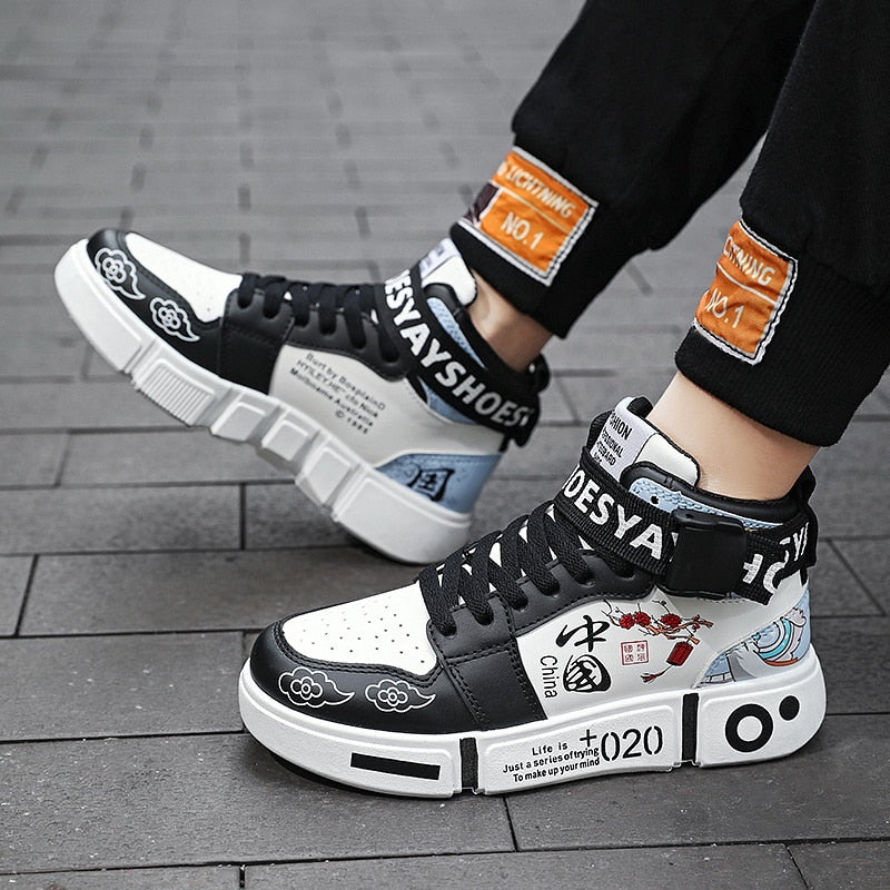Autumn Children Brand Shoes Boys High Top Leather Kids