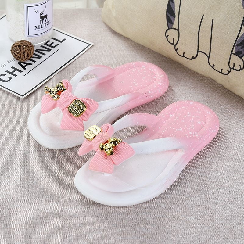 Sandals Kids Flip Flops Waterproof Anti Slip Girls Beach Shoes