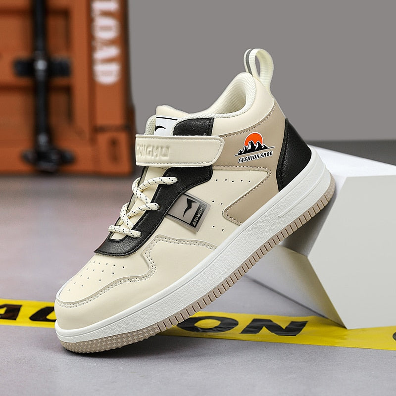 Breathable Kids Leather Shoes Outdoor Anti-slip Boys Running