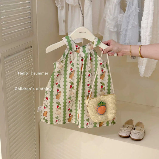 Paula Sleeveless Cartoon Rabbit Print A Line Striped Cotton Kid Baby - GuGuTon baby store - Baby Fashion - Toddlers Outfits - Babies Outfits - Toddler Clothes - Kids Clothing - Newborn Clothes - Newborn Wear - Kids Wear - Trending Clothes - Trending Outfits - Fall Fashion - Winter Fashion - Girls Clothes - Boys Clothes - Babies Wear - Kids Accessories - KidsWear - Summer Clothes - Summer Fashion - Summer Trend - Falls Sweaters - Tops - Bottom - Jeans - Blouse - Dresses - Newborn Dresses - Toys