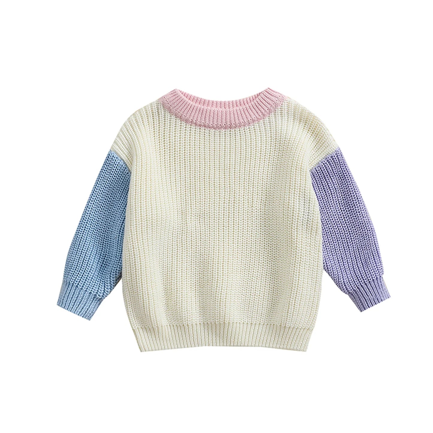 Damian Long Sleeve Contrast Color Sweater
