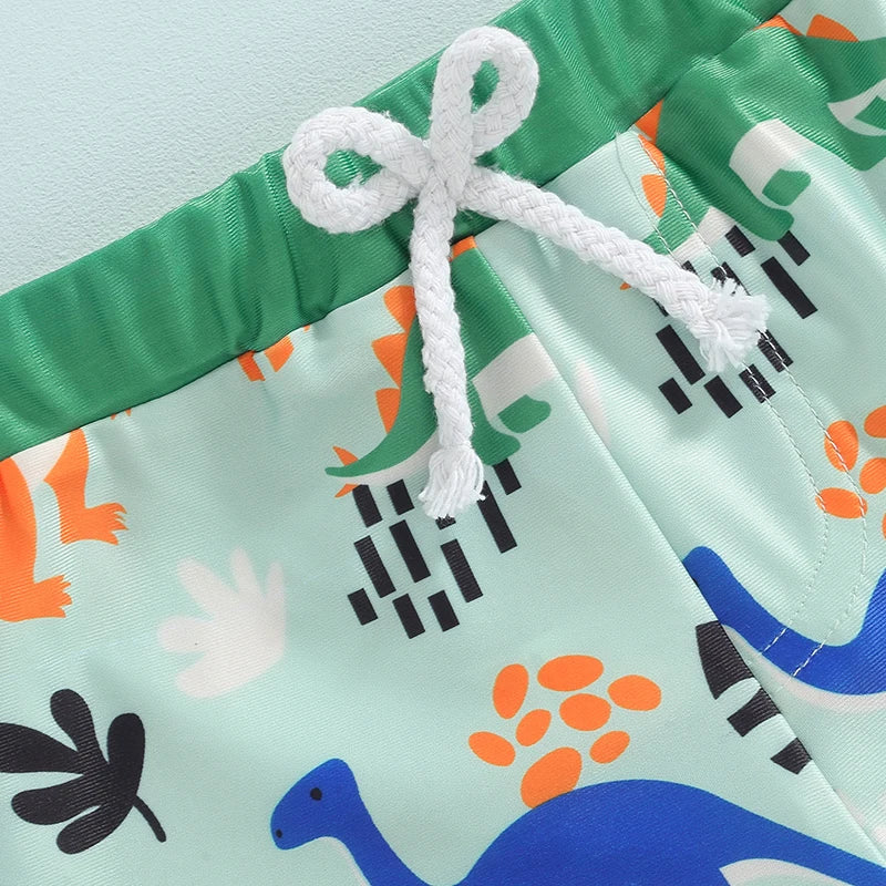 Lazaro Boys Shorts Dinosaur Boy Elastic Waistband