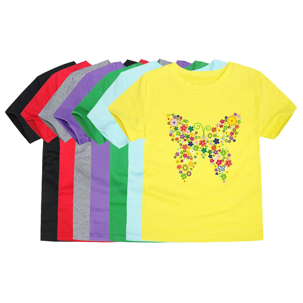 Iris for Girls Summer Clothes Cotton Tee Yellow Purple
