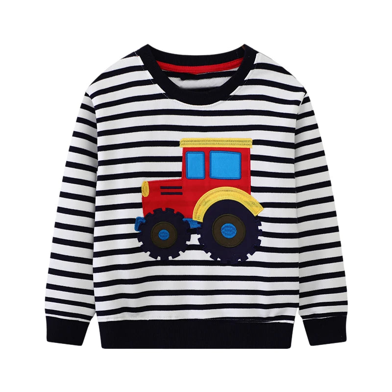 Yael Embroidered Cartoon Tractor Sweater