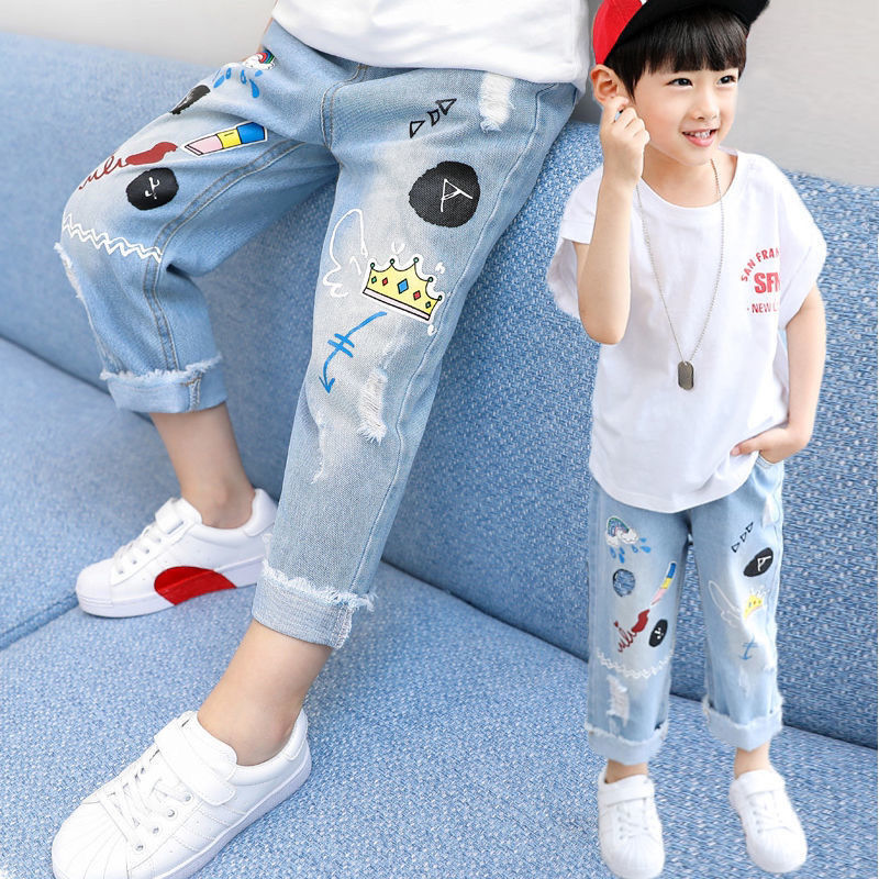 New Funny Head Medium Big Children's Casual Children's Clothing Pants