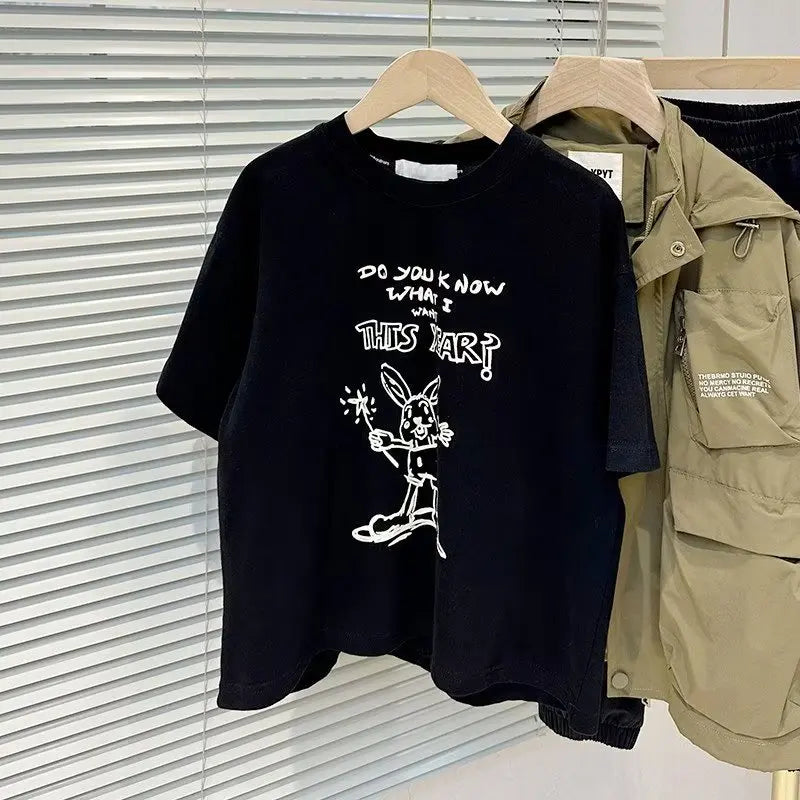 Chris Clothing Cartoon Magic Rabbit Print Tees