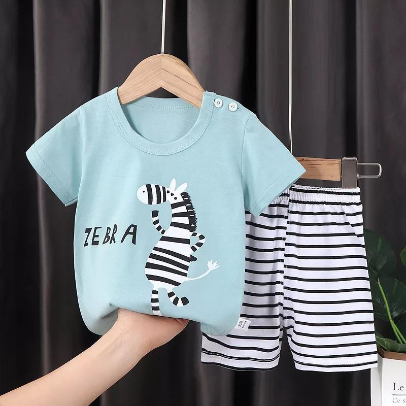 Lorenzo Boys Animal Print Suit 2 Pieces Zebra Tops + Pants - GuGuTon