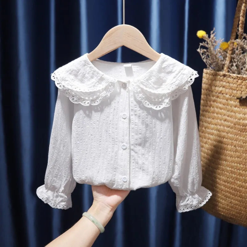 Gabriela Sleeve Lace Collar Autumn Korean Style Whit