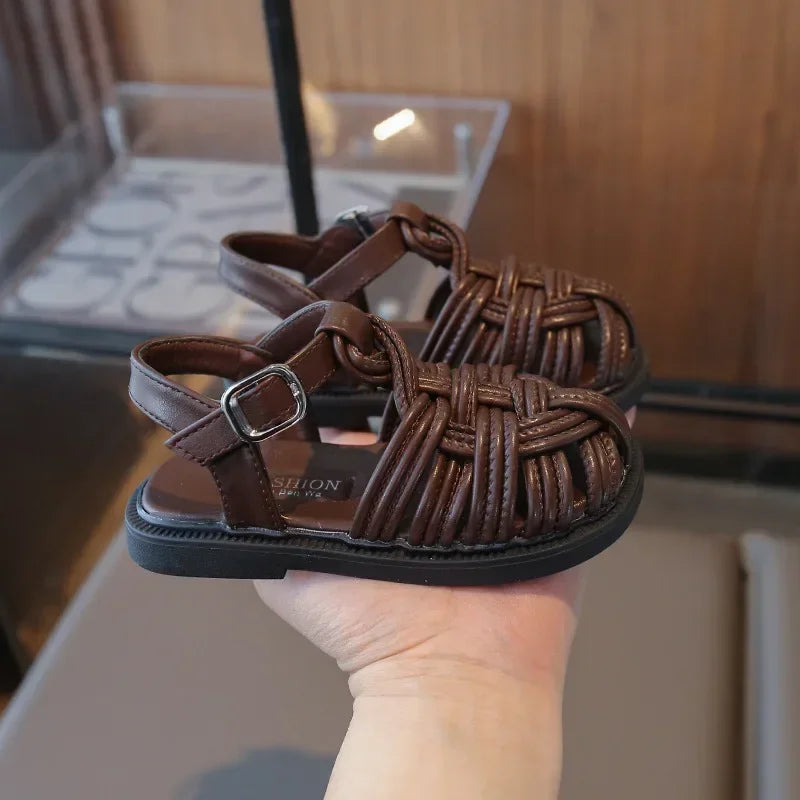 New Sandals Summer Children's Woven Casual Baby Shoes Girls