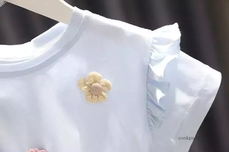 Blanca New Children's Baby Cute Lace sleeved Top Little