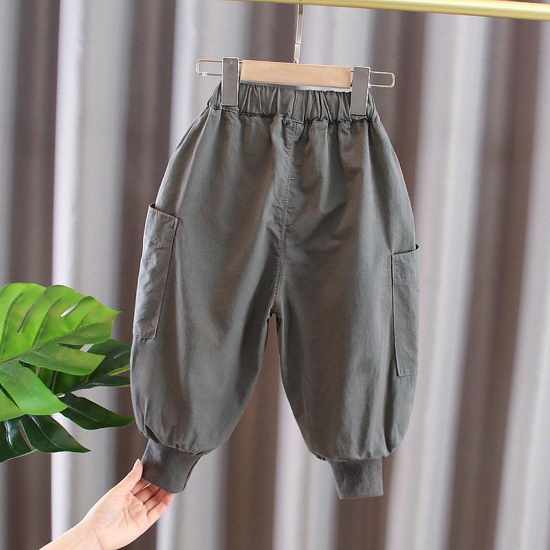 New Loose England Style Spliced Pocket Cotton Harem Wide Leg Trousers