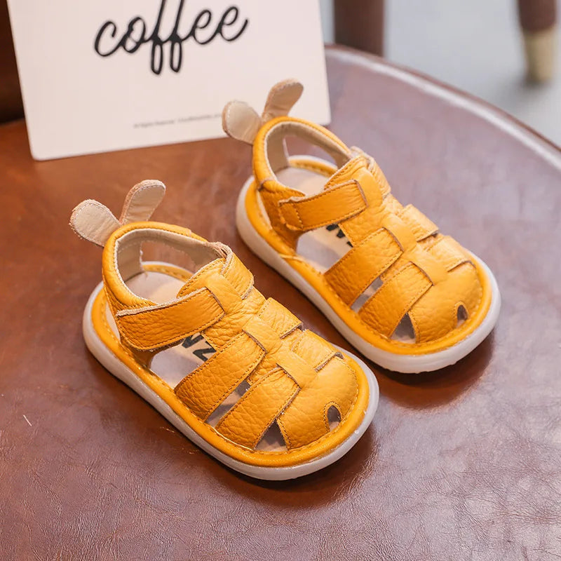 Baby Girls Boys Sandals 2025 Summer Infant Toddler Shoes Genuine Leather Soft-soled School Kids Shoes Children Beach Sandals