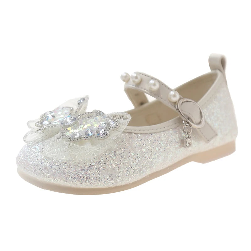 Girls Princess Shoes 3-18 Years Glittering Butterfly Decoration Children's Shoes