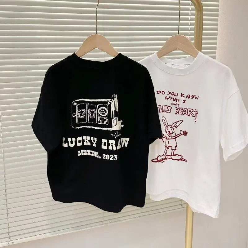 Chris Clothing Cartoon Magic Rabbit Print Tees