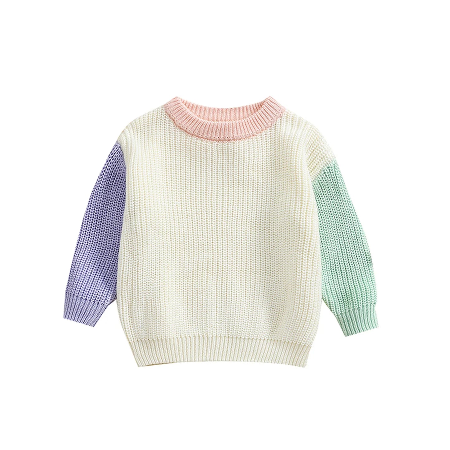 Damian Long Sleeve Contrast Color Sweater