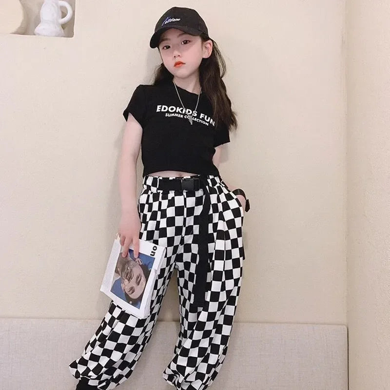 Irene Letter Tee Kids Crop Children Streetwear Clothes Fashion Solid