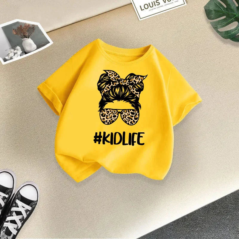 Maria Summer T-Shirt New Children's-Sleeved Round Neck Tops Baby