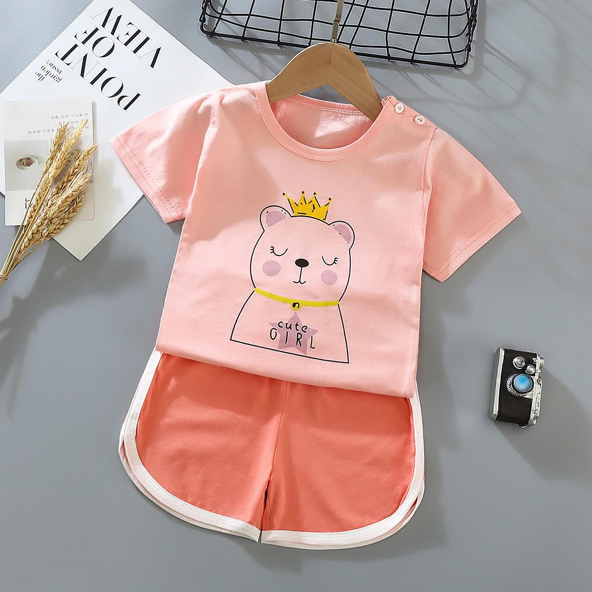 Steven Boys cartoon t-shirt and shorts set - GuGuTon