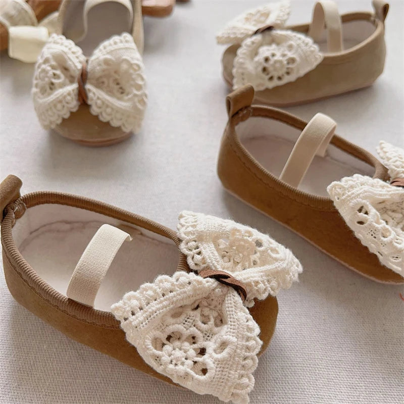 Baby Girls Shoes Autumn Winter Children Lace Bow Princess Shoes