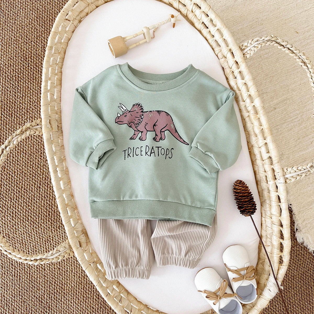 Louis 2Pcs Newborn Set Dinosaur Sweater