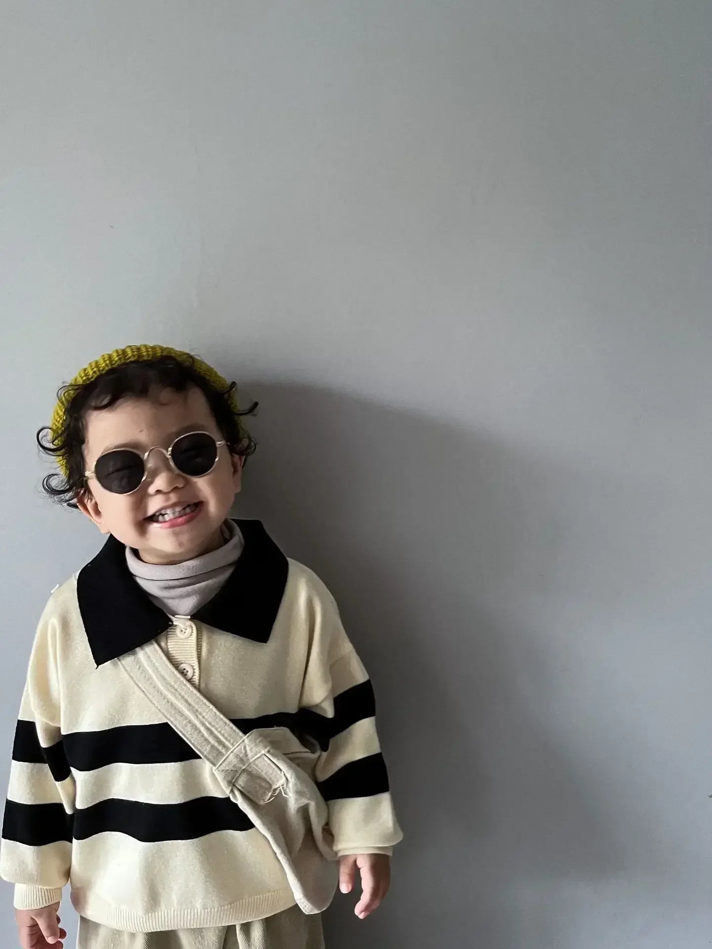 Hilario Two-button Striped Lapel Boy's Sweater