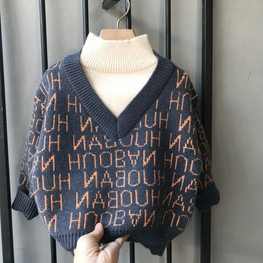 Junior Thicken Autumn Winter Pullover Sweater - GuGuTon baby store - Baby Fashion - Toddlers Outfits - Babies Outfits - Toddler Clothes - Kids Clothing - Newborn Clothes - Newborn Wear - Kids Wear - Trending Clothes - Trending Outfits - Fall Fashion - Winter Fashion - Girls Clothes - Boys Clothes - Babies Wear - Kids Accessories - KidsWear - Summer Clothes - Summer Fashion - Summer Trend - Falls Sweaters - Tops - Bottom - Jeans - Blouse - Dresses - Newborn Dresses - Toys