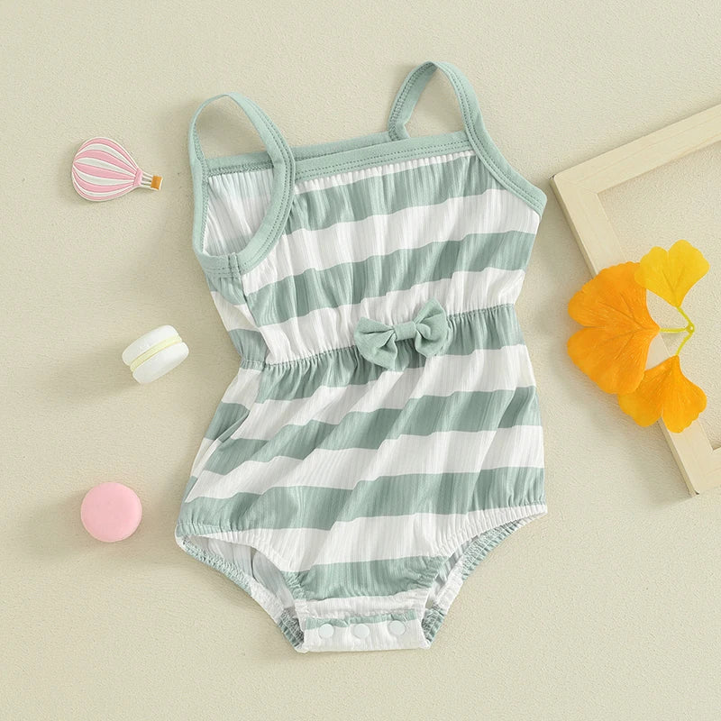Jessie Baby Girl Summer Color Sleeveless Jumpsuits