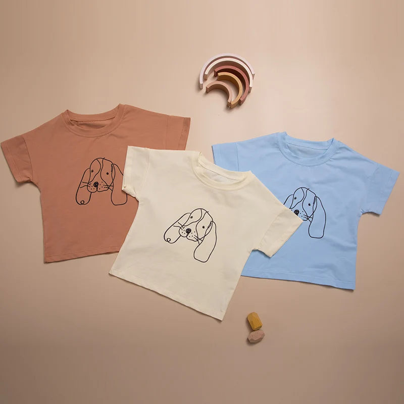 Santiago Solid Color Cotton Short Sleeved Tops