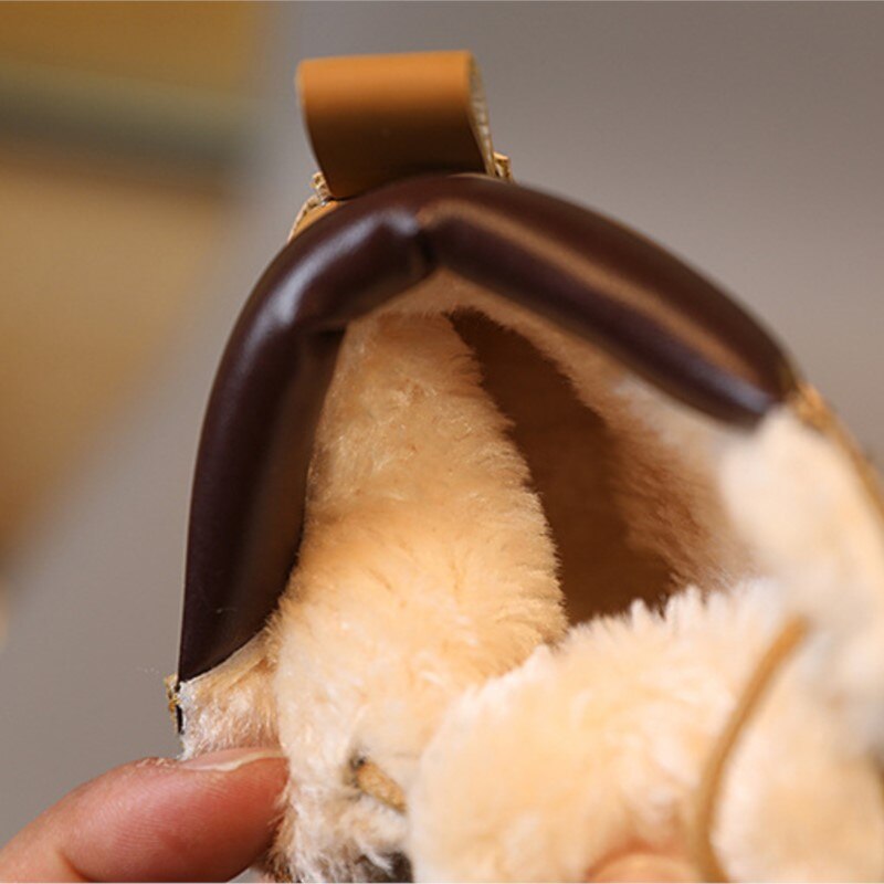 Boots with Fur 1-6 Years Boys Girls Leather Shoes with Plush - GuGuTon