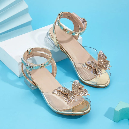 2025 Summer New Fish Mouth Child Water Diamond Sandals