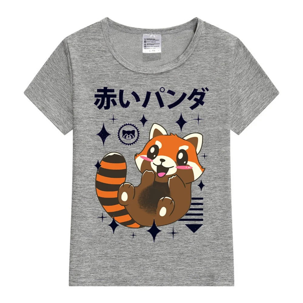 Karil Red Panda Short Sleeve O-Neck T-Shirt