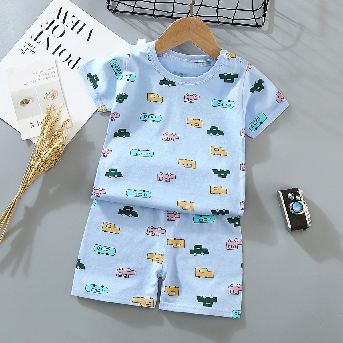 Steven Boys cartoon t-shirt and shorts set - GuGuTon