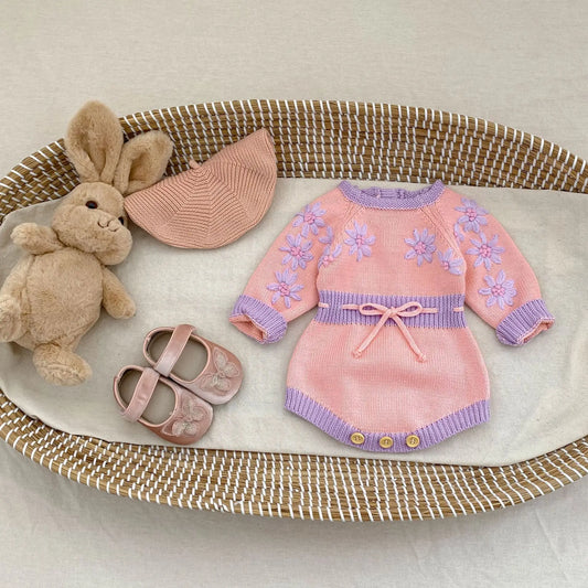 Floral Long Sleeve Knitted Bodysuit